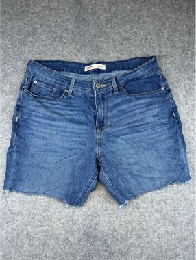 Levis Denim Shorts Women Size 31 Mid-Rise Skinny Signature Blue Cutoff Summer